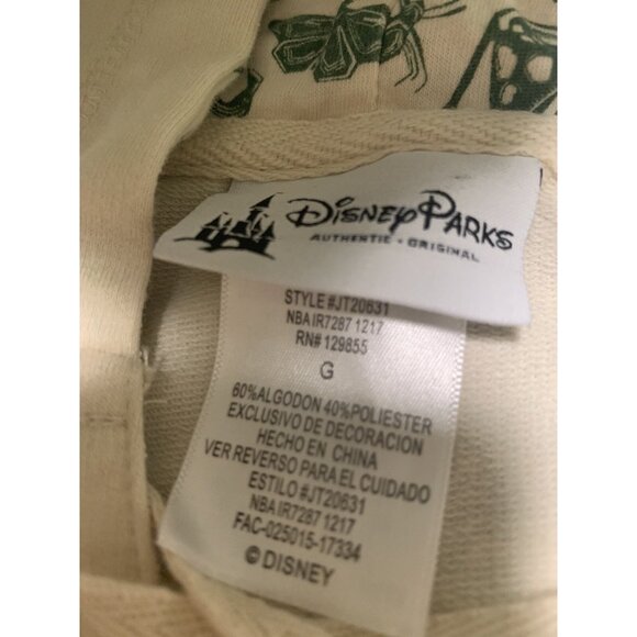 Disney Animal Print Lace Front Cropped Sleeve Hoodie Women's Large 20th Annivers - Picture 8 of 9